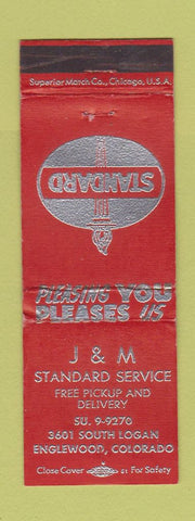 Matchbook Cover - J&M Standard oil gas Englewood Colorado WEAR