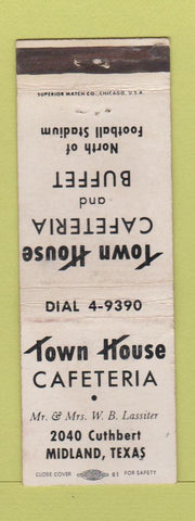 Matchbook Cover - Town House Cafeteria Midland TX