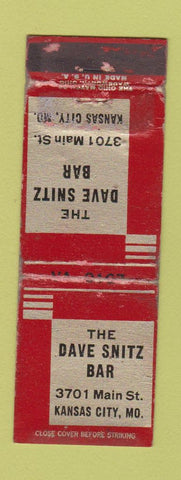 Matchbook Cover - The Dave Snitz Bar Kansas City MO WORN
