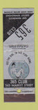 Matchbook Cover - 265 Club San Francisco CA nude girlie