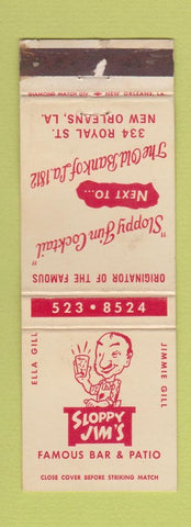 Matchbook Cover - Sloppy Jim's Bar Patio New Orleans LA WEAR