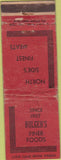 Matchbook Cover - Bulger's Finer Foods NO TOWN WORN