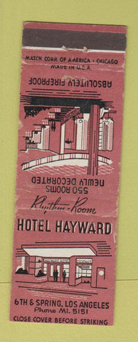 Matchbook Cover - Hotel Hayward Los Angeles CA WEAR