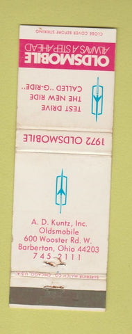 Matchbook Cover - 1972 Oldsmobile Barberton OH WEAR