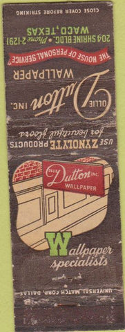Matchbook Cover - Dutton Inc Wallpaper Waco TX WORN
