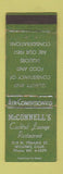 Matchbook Cover - McConnell's Restaurant Willows CA