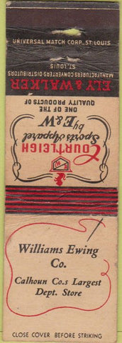 Matchbook Cover - Williams Ewing Co Calhoun County wear
