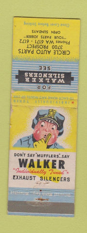 Matchbook Cover - Walker Muffler Circle Auto Parts