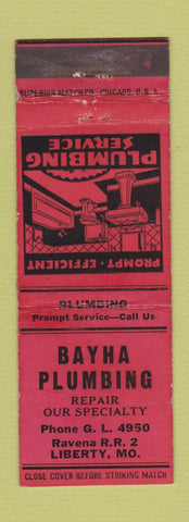 Matchbook Cover - Bayha Plumbing Liberty MO