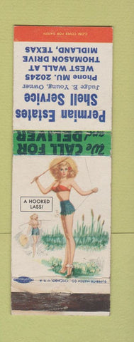Matchbook Cover - Permian Estates Shell oil gas Midland TX pinup