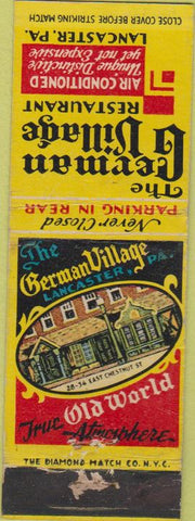 Matchbook Cover - German Village Lancaster PA