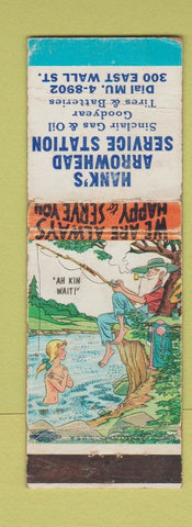 Matchbook Cover - Hank's Arrowhead Sinclair oil gas  hillbilly WORN