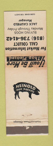 Matchbook Cover - Heinold Hog Markets pig WORN