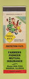 Matchbook Cover - Farmers Pioneer Insurance Onarga IL WEAR