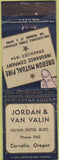 Matchbook Cover - Jordan Van Valin Insurance Corvallis OR