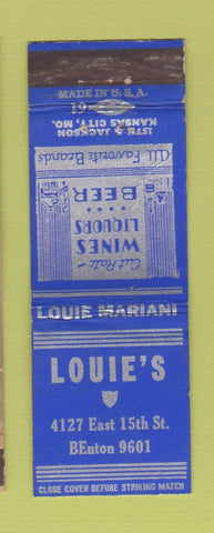 Matchbook Cover - Louie's Kansas City MO WEAR cafe