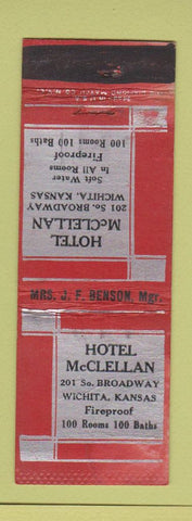 Matchbook Cover - Hotel McClellan Wichita KS