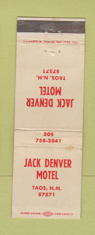 Matchbook Cover - Jack Denver Motel Taos NM WEAR