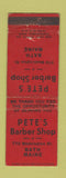 Matchbook Cover - Pete's Barber Shop Bath ME WORN