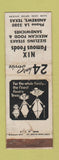 Matchbook Cover - Nix Famous Foods Mexican Andrews TX WORN