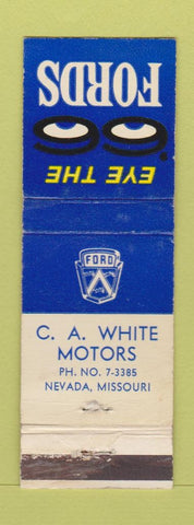 Matchbook Cover - 1966 Ford CA White Motors Nevada MO