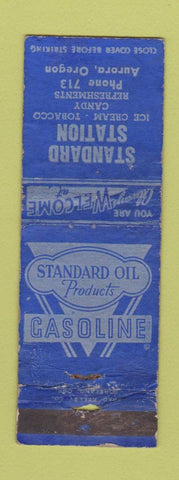 Matchbook Cover - Standard oil gas Aurora OR low phone # WORN
