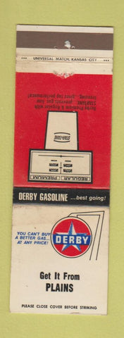 Matchbook Cover - Derby oil gas Plains