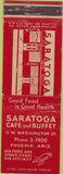 Matchbook Cover - Saratoga Cafe Buffet Phoenix AZ