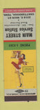 Matchbook Cover - Main Street oil gas Chattanooga TN pinup Texaco