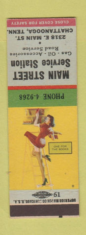 Matchbook Cover - Main Street oil gas Chattanooga TN pinup Texaco