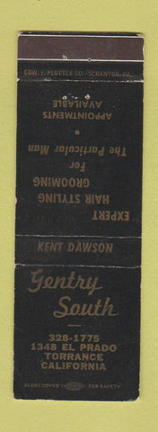 Matchbook Cover - Gentry South Hair Salon Torrance CA