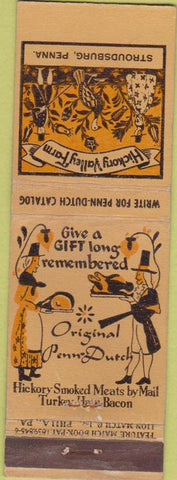 Matchbook Cover - Hickory Valley Farm Stroudsburg PA feature