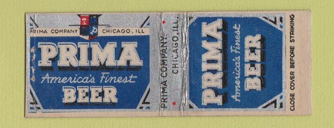 Matchbook Cover - Prima Beer Chicago IL BOBTAIL