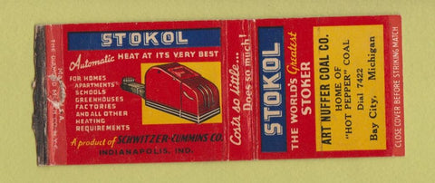 Matchbook Cover - Stokel Stoker Bay City MI BOBTAIL