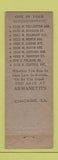 Matchbook Cover - Armanetti's Liquor Chicago IL Full Length