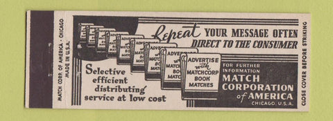 Matchbook Cover - Match Corporation of America Chicago IL Full Length