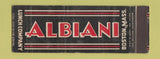Matchbook Cover - Albiani Boston MA Lunch Full Length