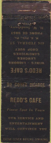 Matchbook Cover - Redd's Cafe Pittsburgh PA WEAR