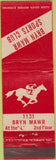 Matchbook Cover - Bryn Mawr Sports Club Horse Racing