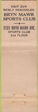Matchbook Cover - Bryn Mawr Sports Club Horse Racing