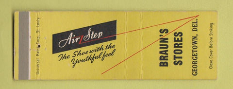 Matchbook Cover - Air Step Shoes Braun's Georgetown DE