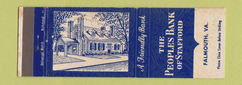 Matchbook Cover - Peoples Bank of Stafford Falmouth VA