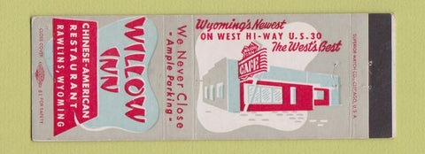 Matchbook Cover - Willow Inn Chinese Rawlins WY