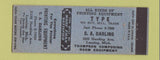 Matchbook Cover - CA Darling Printing Equipment Lansing MI