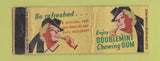 Matchbook Cover - Doublemint Chewing Gum girlie WORN YELLOW Full Length