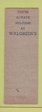Matchbook Cover - F&F Cough Drops Walgreen's Full Length