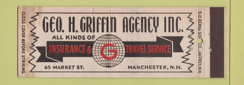 Matchbook Cover - Geo Griffin Insurance Manchester NH WEAR Full Length