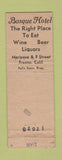 Matchbook Cover - Basque Hotel Fresno CA WEAR Full Length