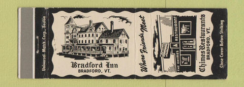 Matchbook Cover - Chimes Restaurants Bradford VT