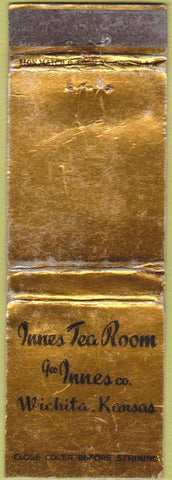 Matchbook Cover - Innes Tea Room Wichita KS WORN